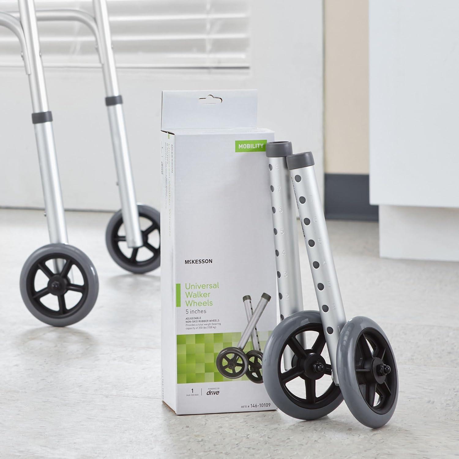 image:imageMcKesson Universal Walker Wheels Adjustable 5 in Caster Wheels 1 Pair1 Count Pack of 1