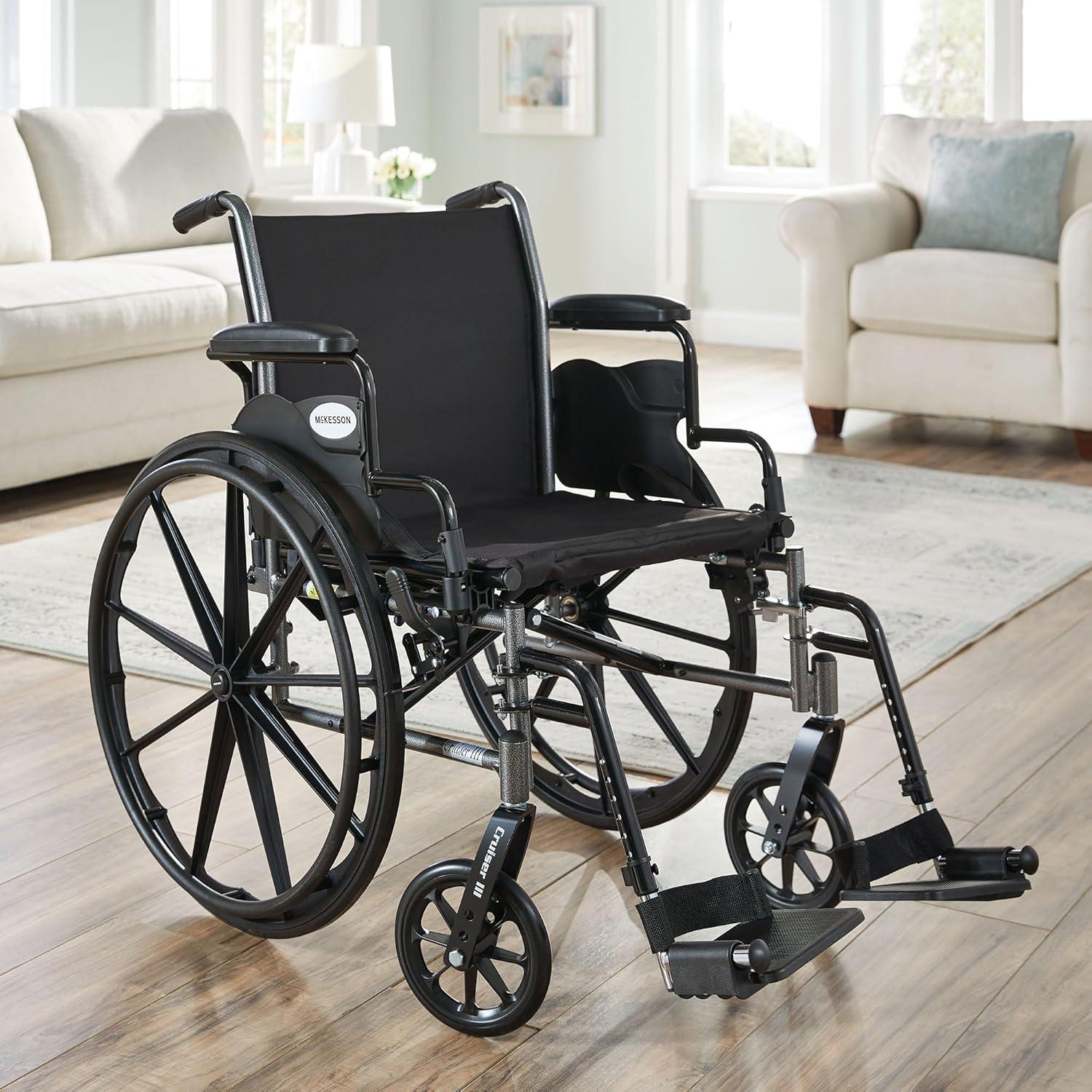 image:imageMcKesson Wheelchair Swing Away Foot Leg Rest Desk Length Arms Flip Back 16 in Seat 300 lbs Weight Capacity 1 Count1 Count Pack of 1