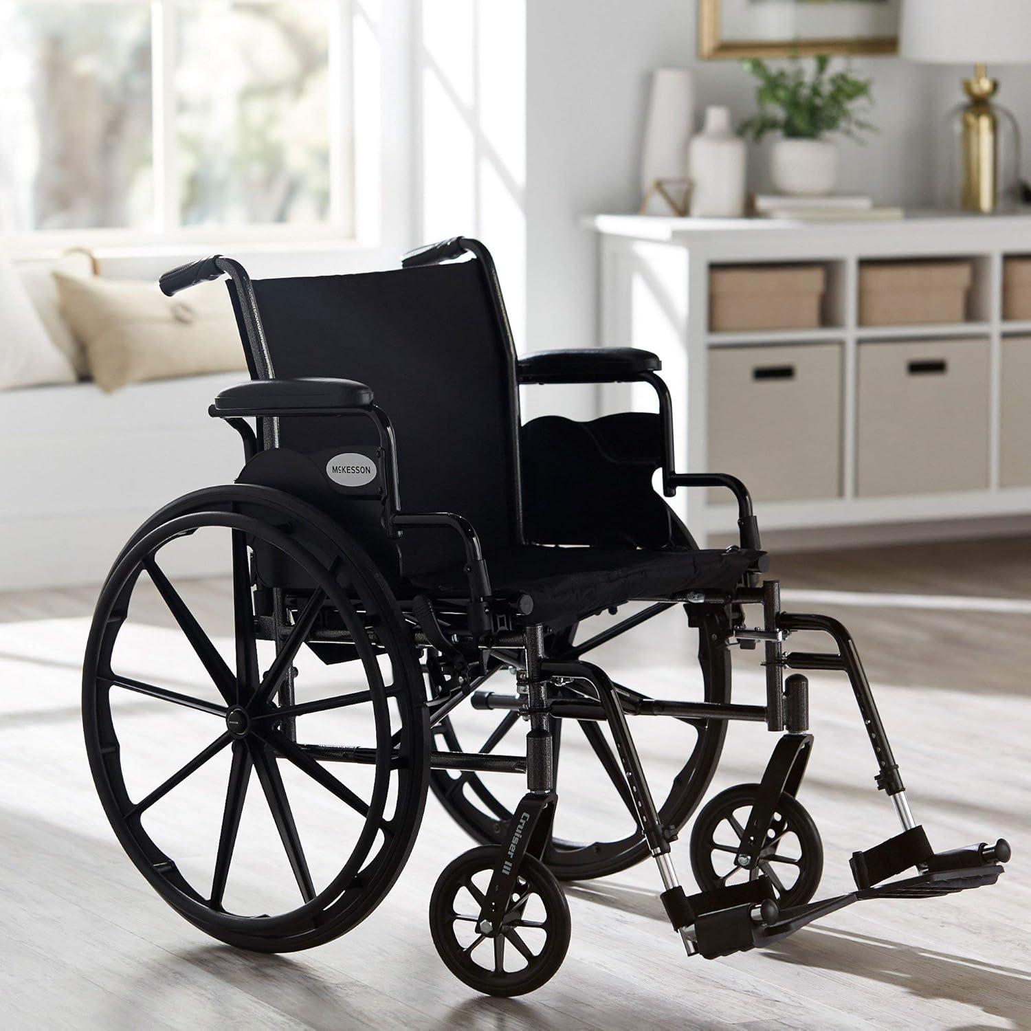 image:imageMcKesson Wheelchair Swing Away Foot Leg Rest Desk Length Arms Flip Back 16 in Seat 300 lbs Weight Capacity 1 Count1 Count Pack of 1