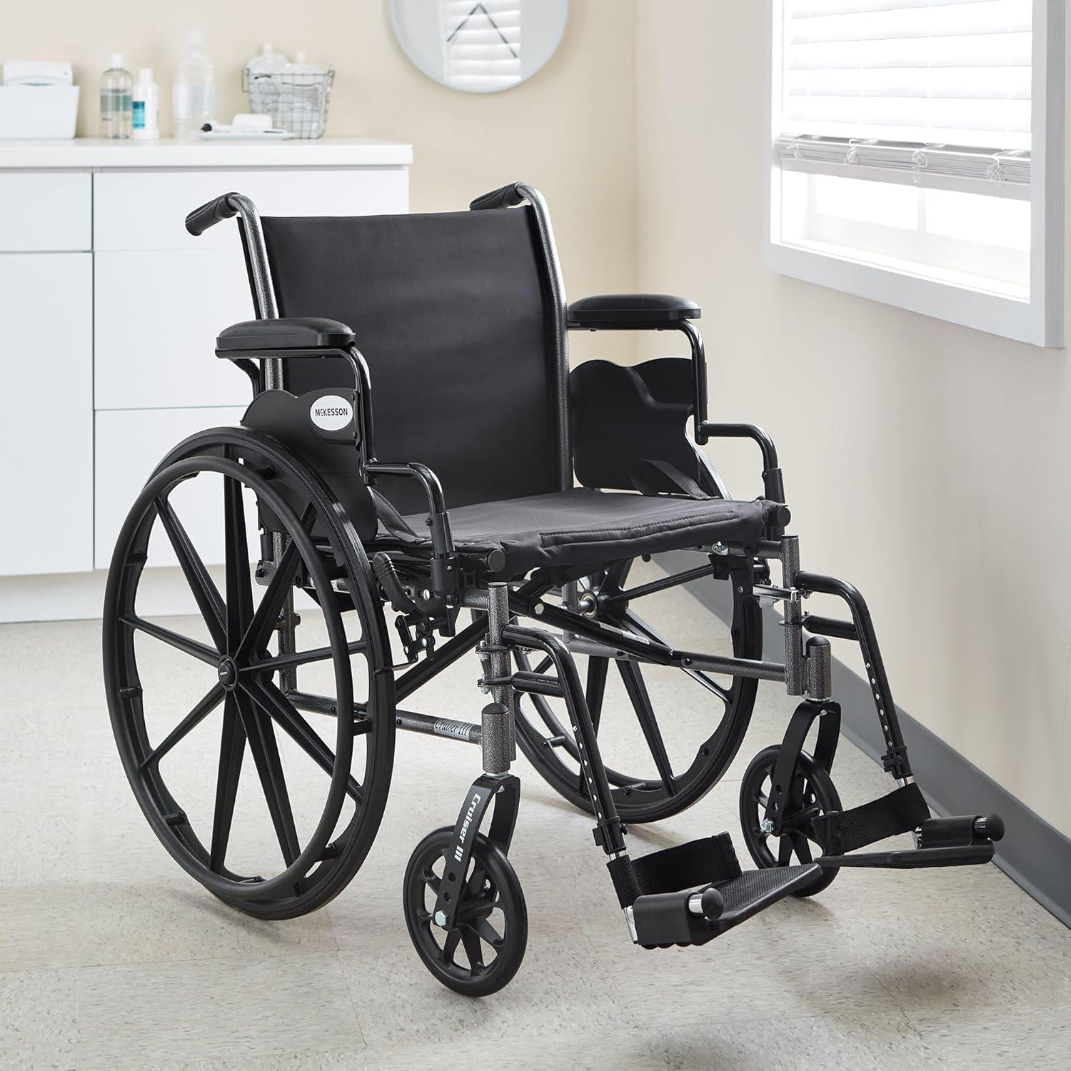 image:imageMcKesson Wheelchair Swing Away Foot Leg Rest Desk Length Arms Flip Back 16 in Seat 300 lbs Weight Capacity 1 Count1 Count Pack of 1