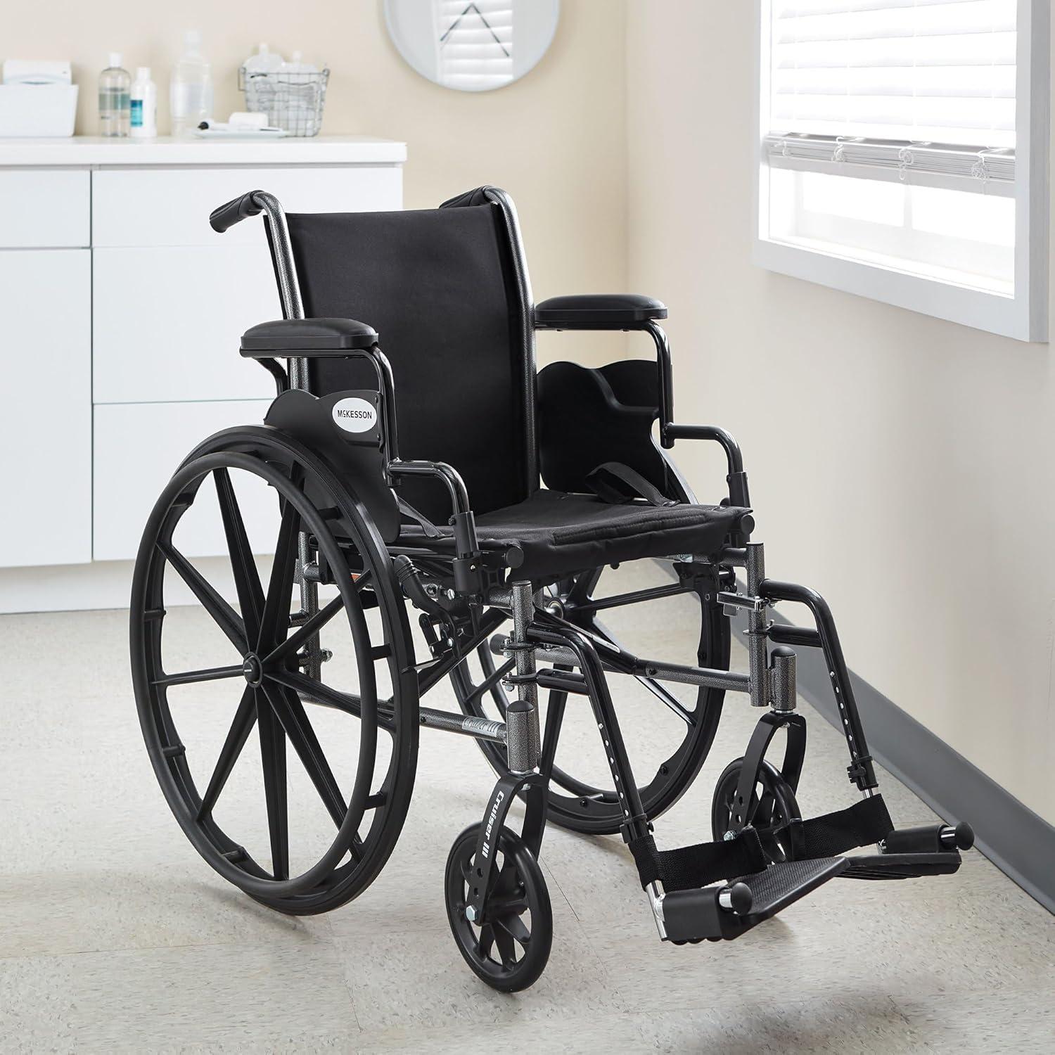image:imageMcKesson Wheelchair Swing Away Foot Leg Rest Desk Length Arms Flip Back 16 in Seat 300 lbs Weight Capacity 1 Count16 Inch Seat Width 300 Pound Weight Capacity 1 Count