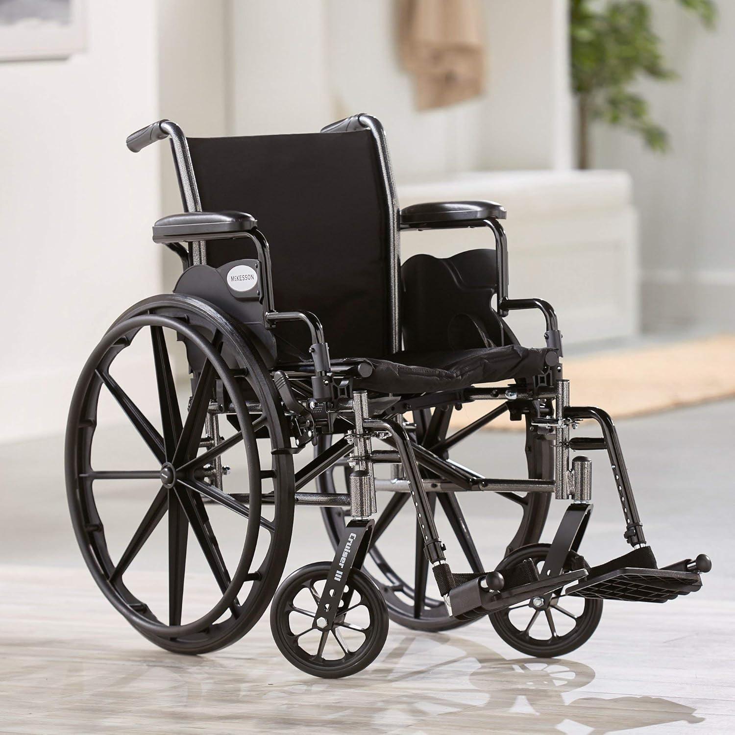 image:imageMcKesson Wheelchair Swing Away Foot Leg Rest Desk Length Arms Flip Back 16 in Seat 300 lbs Weight Capacity 1 Count16 Inch Seat Width 300 Pound Weight Capacity 1 Count