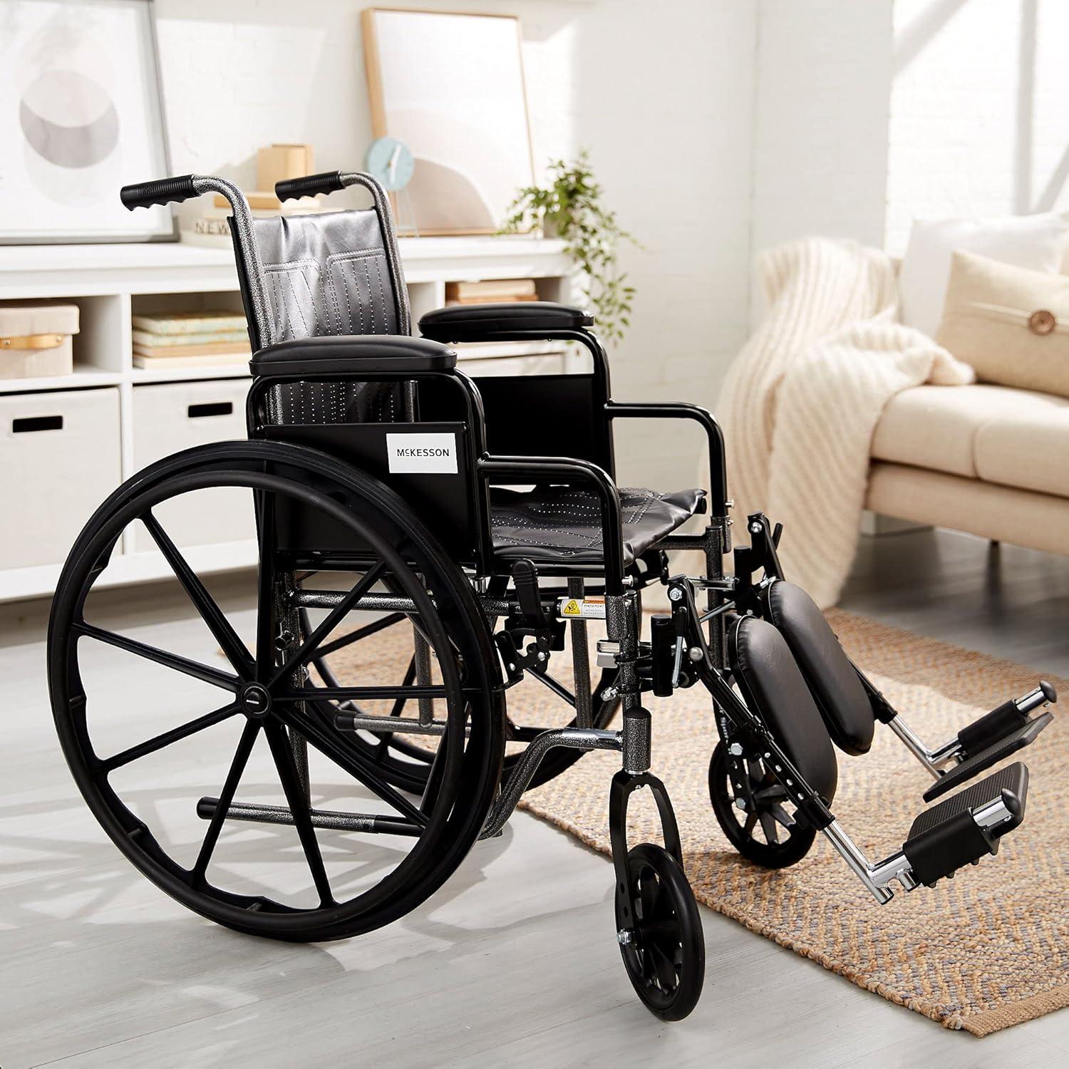 image:imageMcKesson Wheelchair Swing Away Foot Leg Rest Elevating Leg Rest Fixed Arm 16 in Seat 250 lbs Weight Capacity 1 Count16 Inch Seat Width 250 Pound Weight Capacity 1 Count