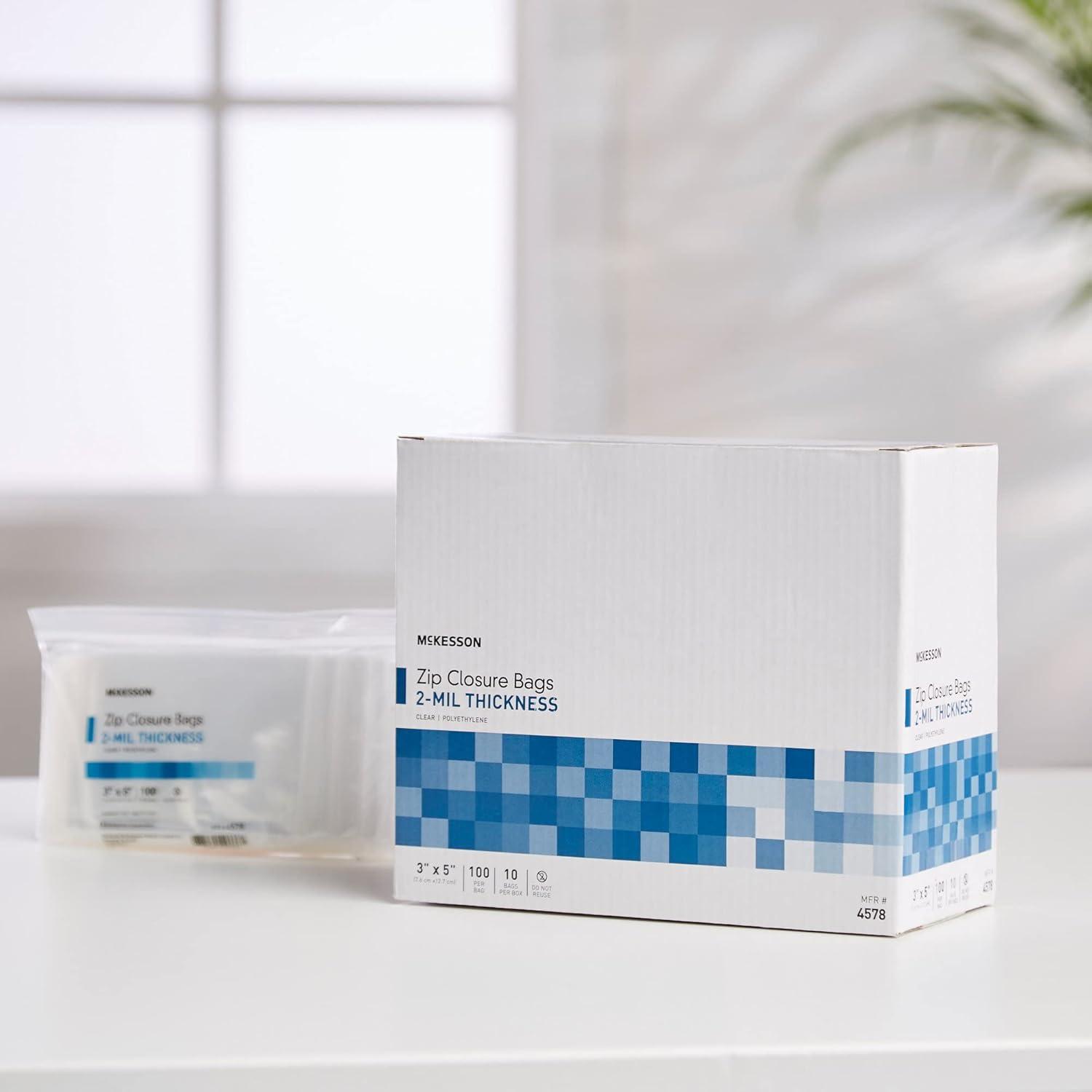 image:imageMcKesson Zip Closure Bags 2 mil Thickness Polyethylene Reclosable Clear 3 in x 5 in 100 Count 10 Packs 1000 Total