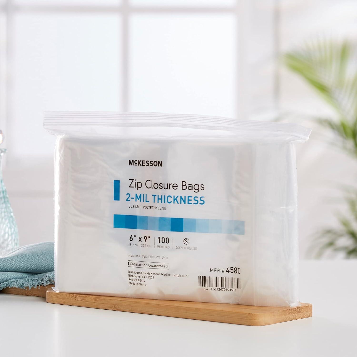 image:imageMcKesson Zip Closure Bags Polyethylene Clear Zipper 6 in x 9 in 100 Count 10 Packs 1000 Total