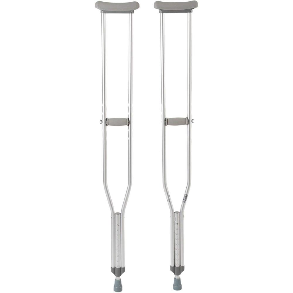image:imageMcKesson Aluminum Frame Push Button Underarm Crutches for Tall Adults 350 lb Limit 8 Pairs