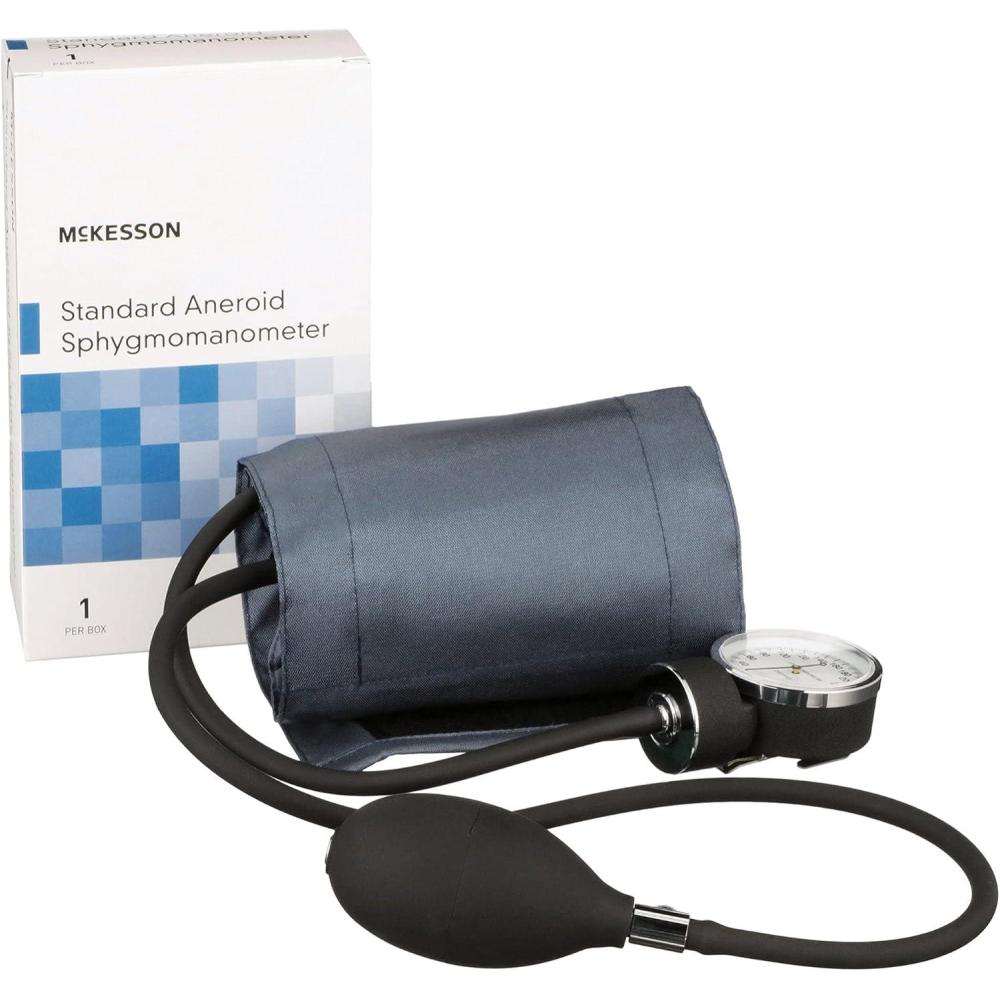 image:imageMcKesson Aneroid Sphygmomanometer Blood Pressure with Cuff Navy Adult Medium 20 Count