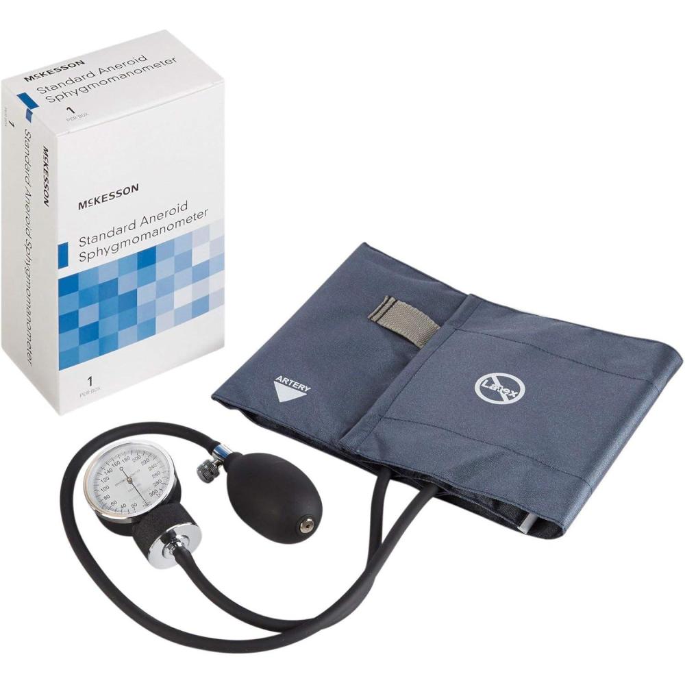 image:imageMcKesson Aneroid Sphygmomanometer Blood Pressure with Cuff Navy Adult Small 20 CountLarge Adult Cuff 1 Count