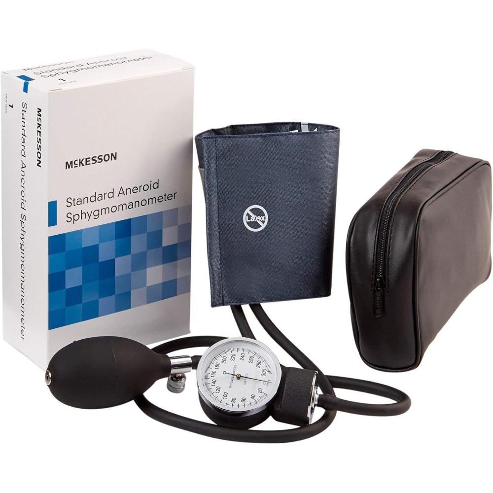 image:imageMcKesson Aneroid Sphygmomanometer Blood Pressure with Cuff Navy Adult Small 20 CountSmall Adult Cuff 20 Count