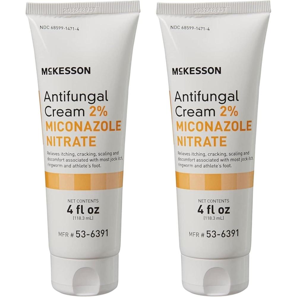 image:imageMcKesson Antifungal Cream 2 Miconazole Nitrate  Relieves Itching Burning Cracking from Jock Itch Ringworm and Athlete Foot  4 oz 2 Count