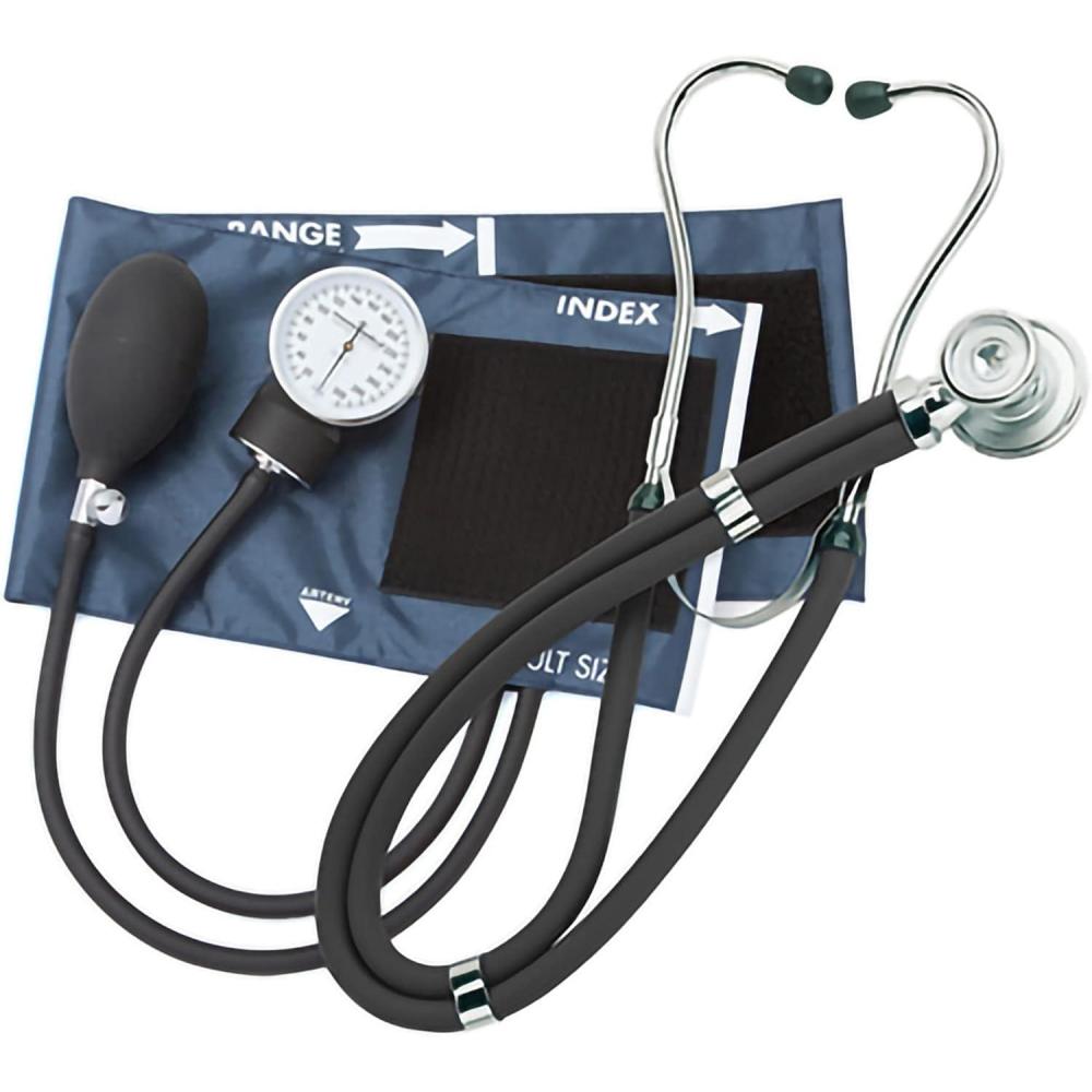 image:imageMcKesson Blood Pressure Kit with Sprague Stethoscope and Aneroid Sphygmomanometer 1 Count BlackBlue