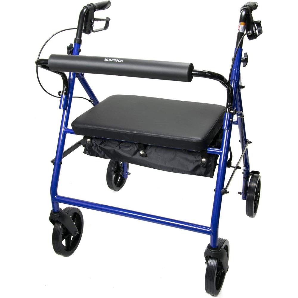 image:imageMcKesson Blue Bariatric Rollator 34 to 39 Handle Height Weight Capacity 400 lbs 1 Count