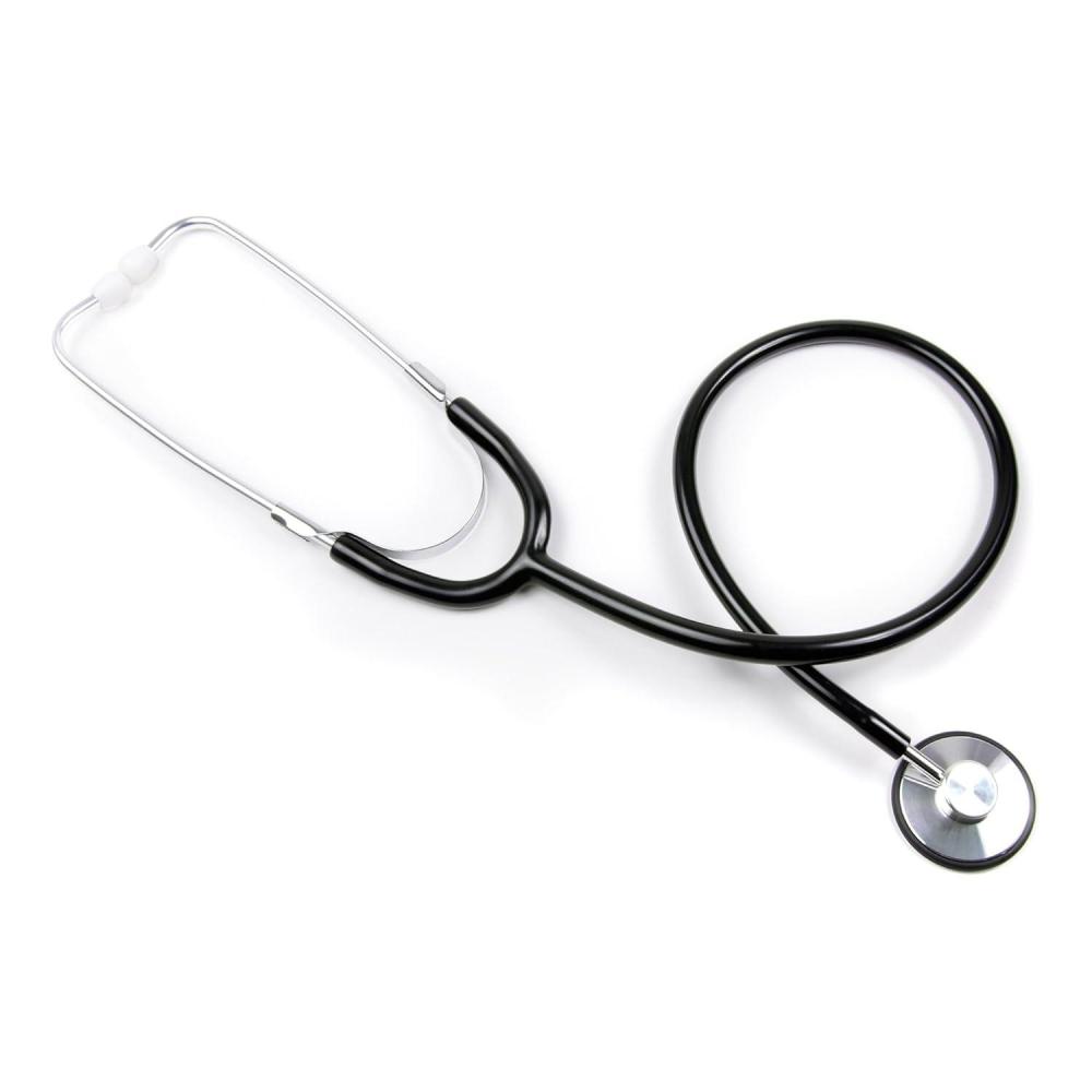 image:imageMcKesson General Exam Stethoscope MedicalGrade Lightweight Design and Precision Acoustic Performance 1Tube Single Sided Chestpiece Black 21 in Tube 1 Count