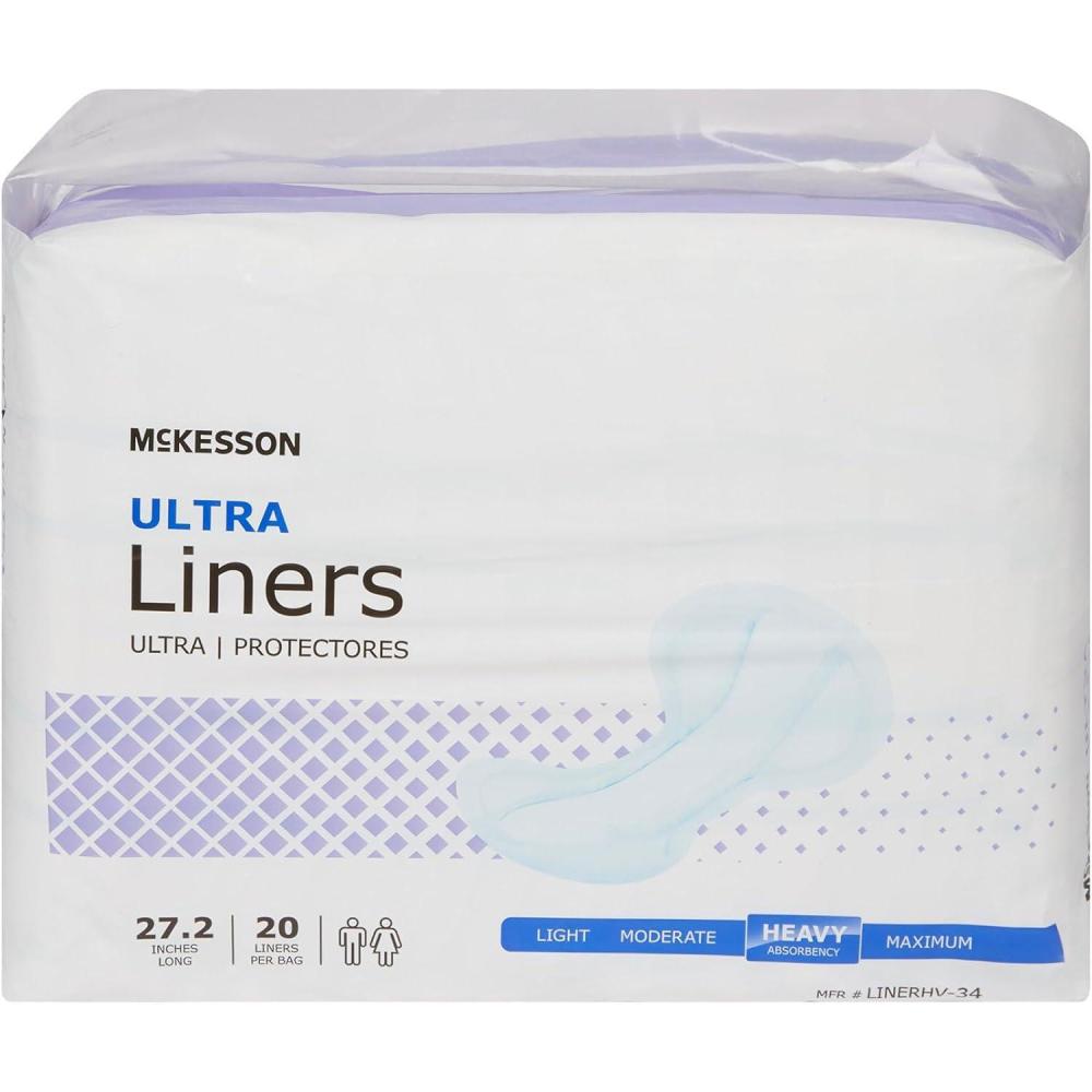 image:imageMcKesson Incontinence Pads for Adult Women and Men Pack of 80 Bladder Control and Postpartum Liners Heavy Absorbency