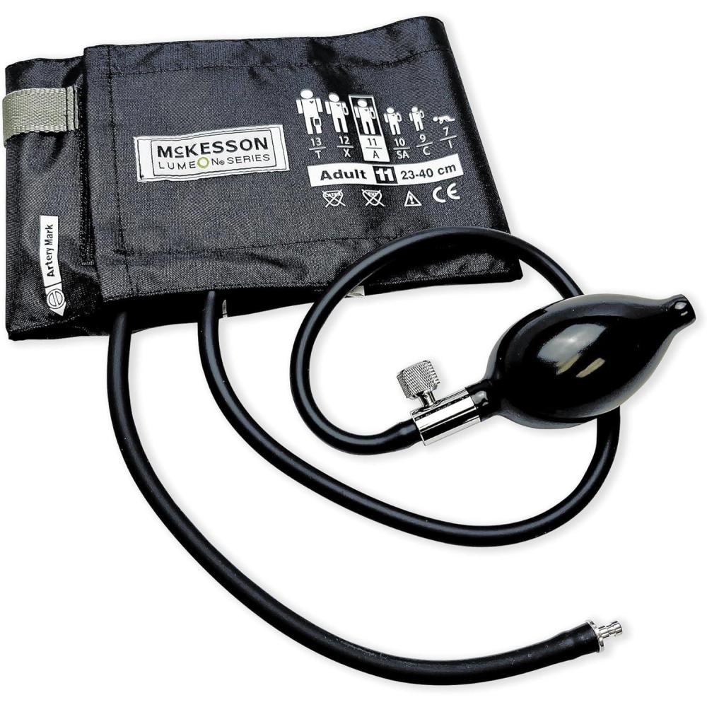 image:imageMcKesson LUMEON Blood Pressure Cuff and Bulb Black Adult Medium 23 cm to 40 cm 15 Count1 ct