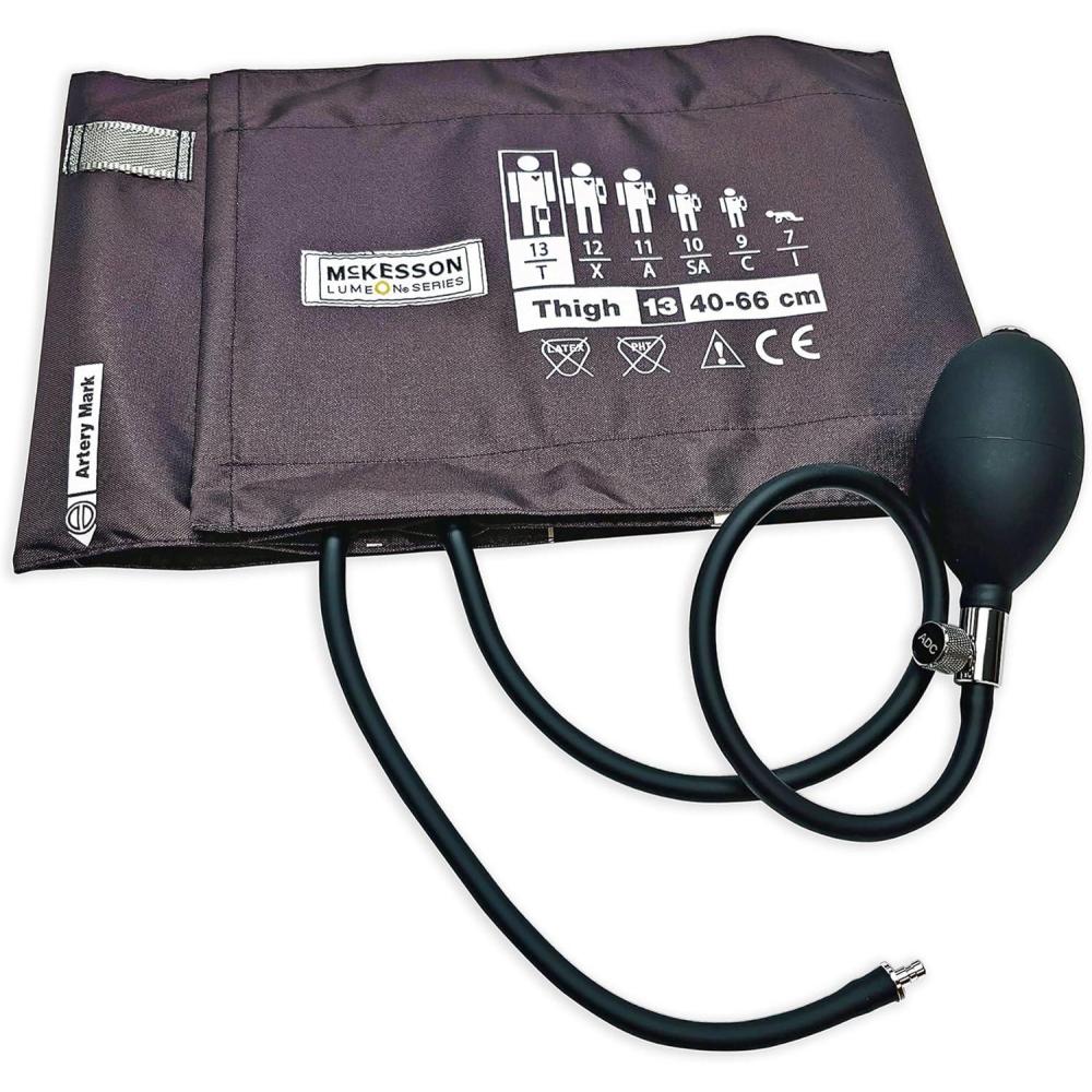 image:imageMcKesson LUMEON Blood Pressure Cuff and Bulb Thigh Black XL 40 cm to 66 cm 12 Count12 ct