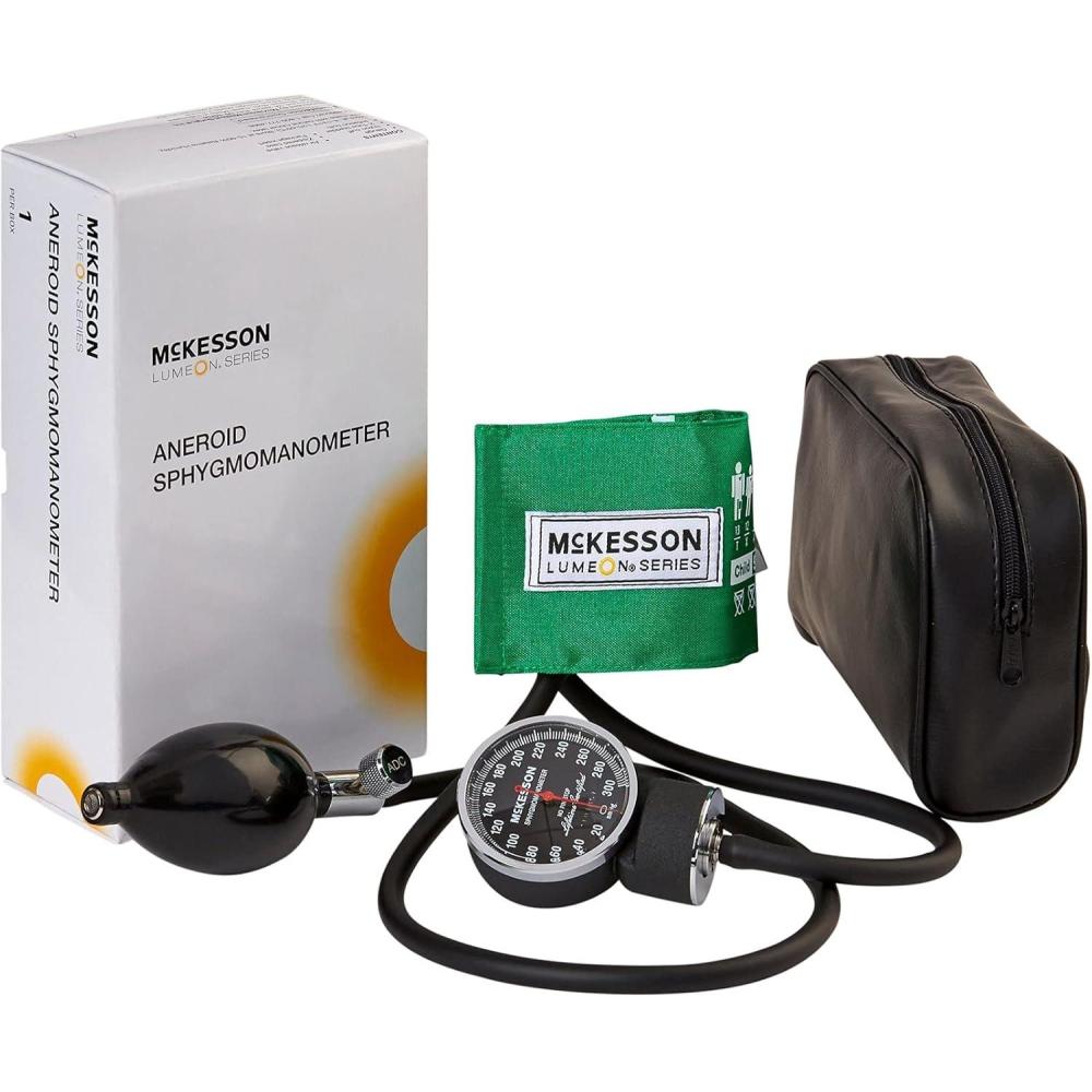 image:imageMcKesson LUMEON Deluxe Aneroid Sphygmomanometer Blood Pressure with Cuff Pocket Size Green Child Small 1 CountSmall Cuff 1 ct