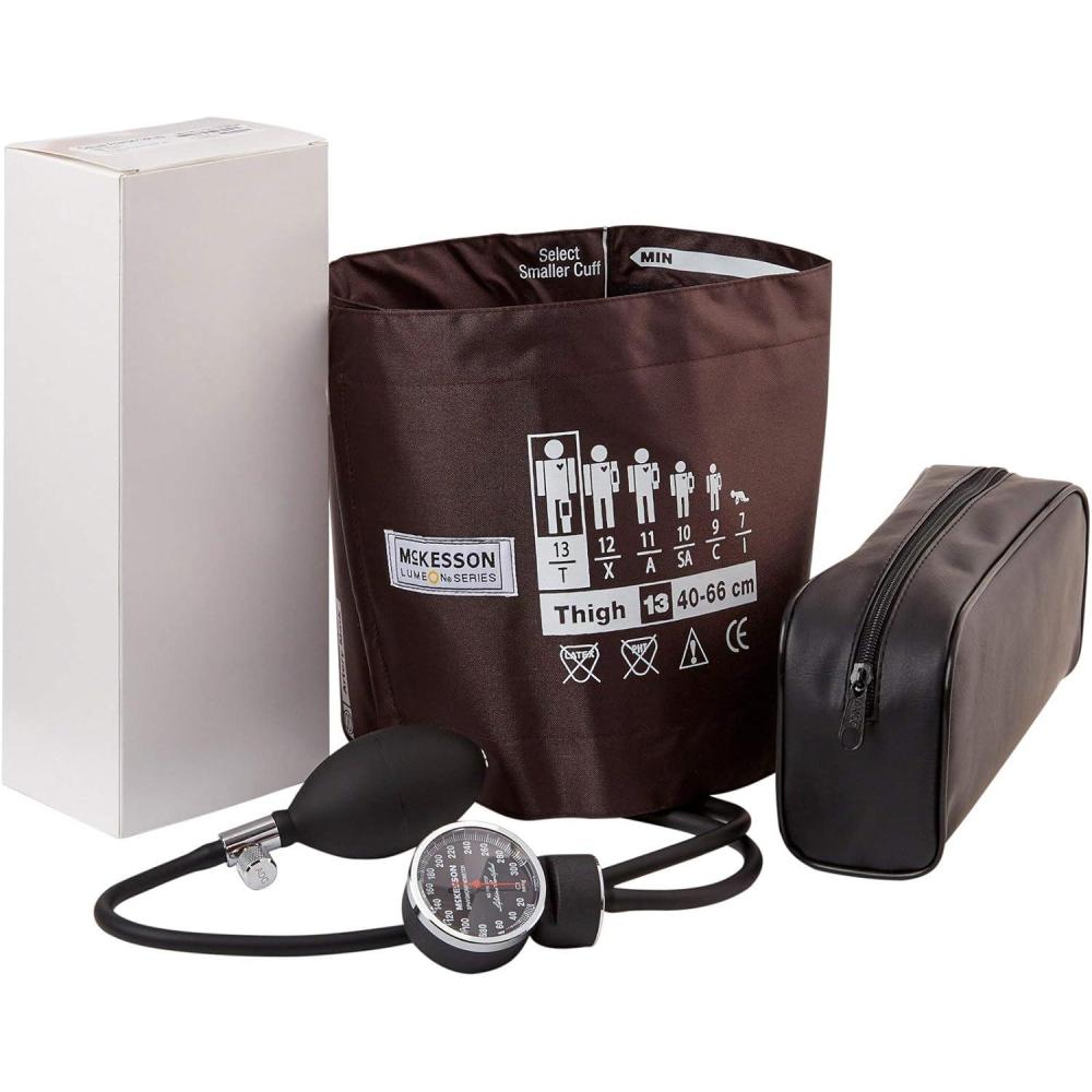 image:imageMcKesson LUMEON Deluxe Aneroid Sphygmomanometer Blood Pressure with Cuff Thigh Brown Adult Large 12 CountThigh Cuff 1 ct