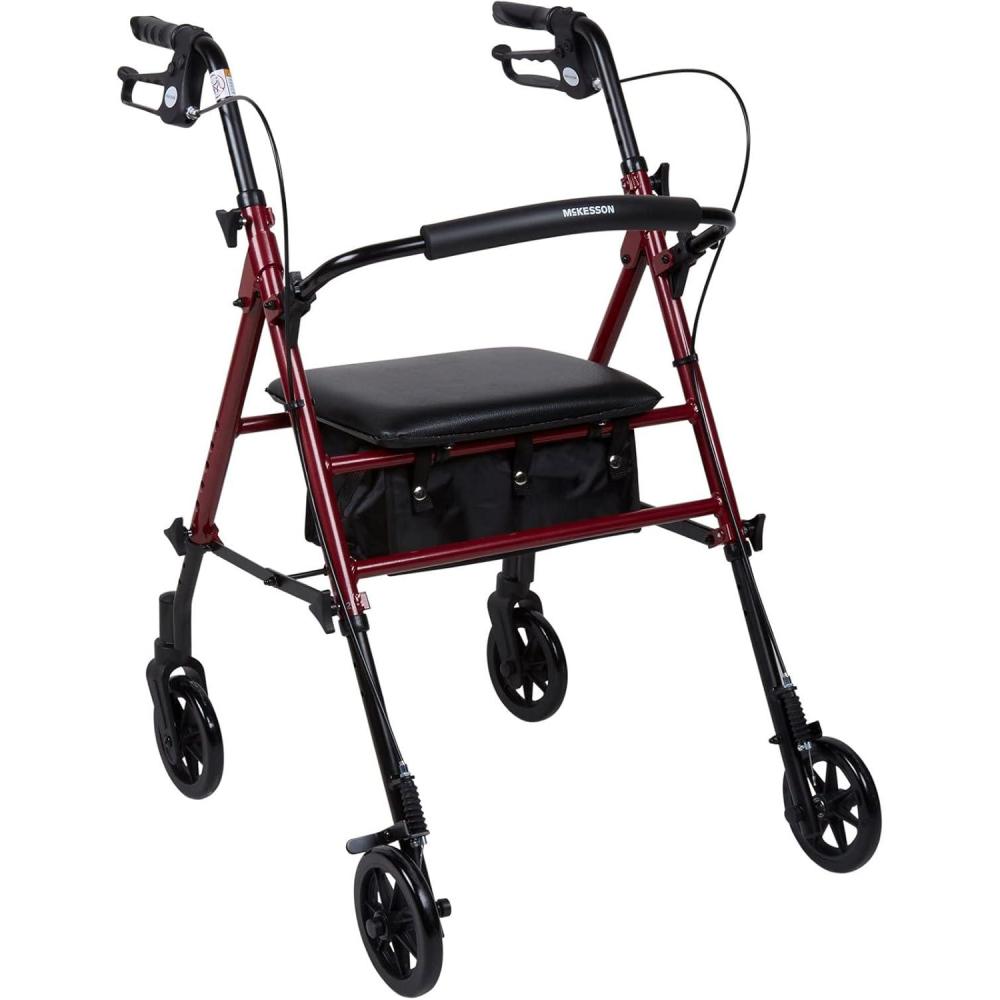 image:imageMcKesson Lightweight Rollator Walker with Wheels Seat Storage Adjustable Height 1 Count