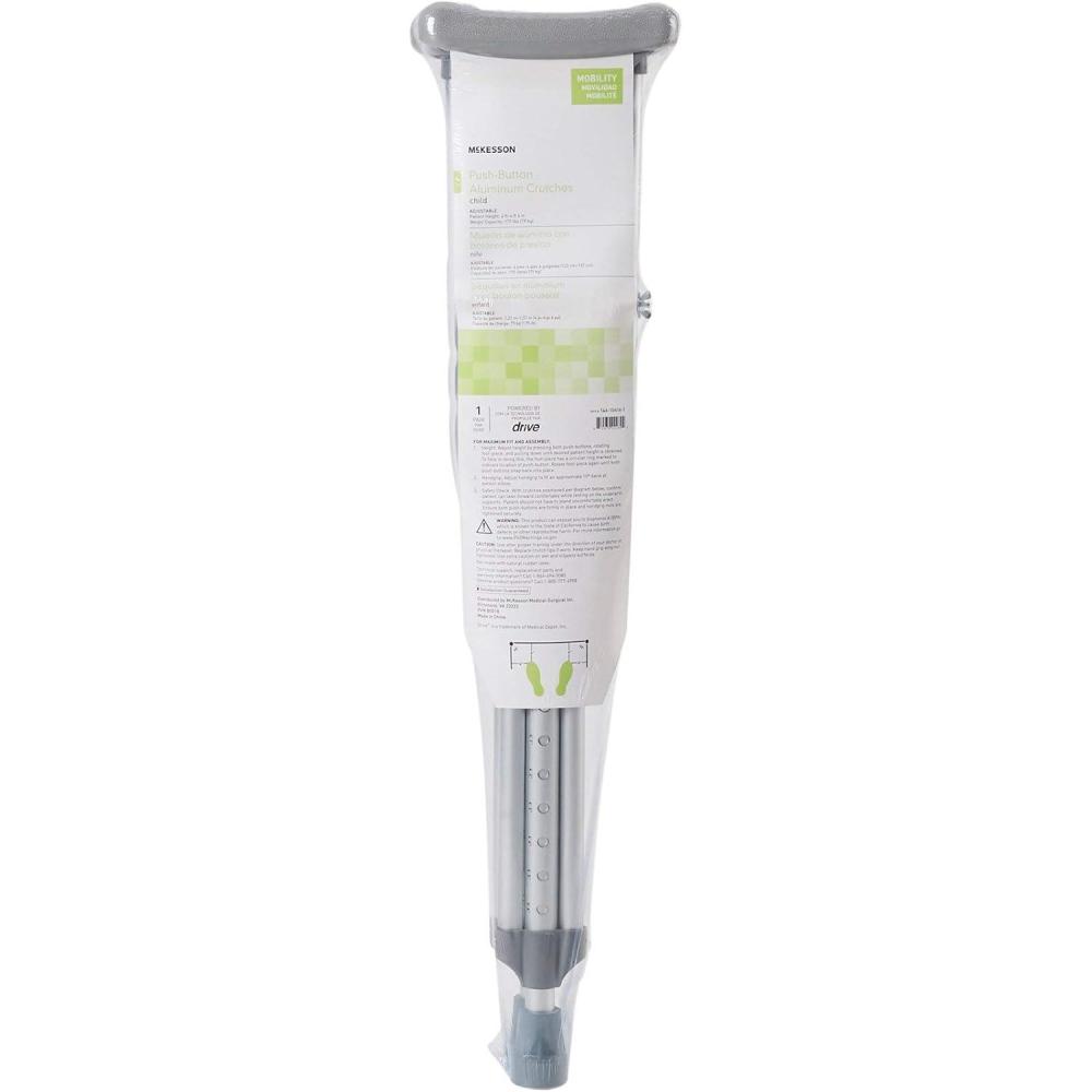 image:imageMcKesson Pediatric Aluminum Underarm Crutches 4 to 6 User Height Weight Capacity 175 lbs