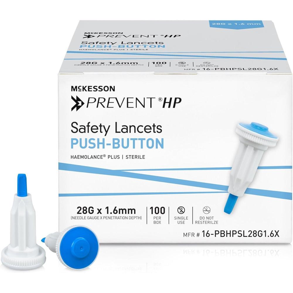 image:imageMcKesson Prevent HP Safety Lancet 28 Gauge Needle 16 mm Depth Boxs Box