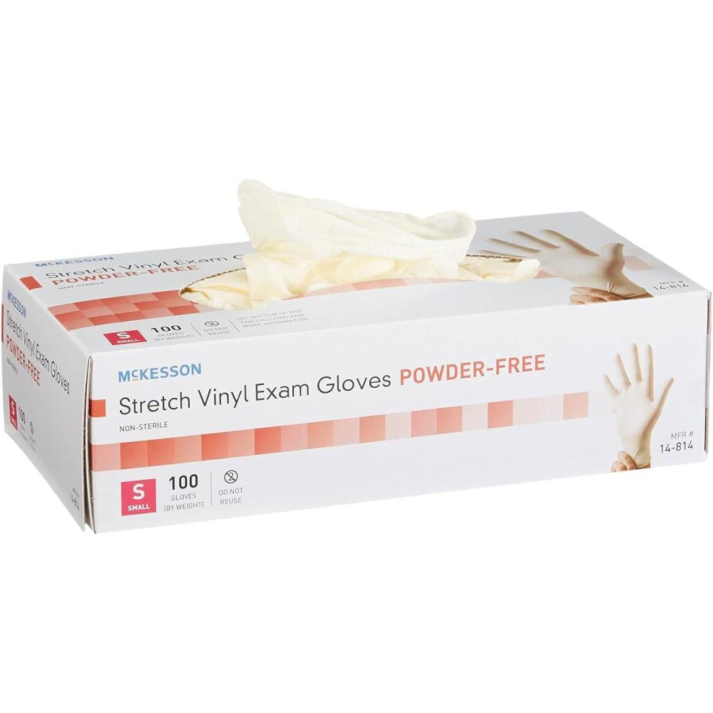 image:imageMcKesson Stretch Vinyl Exam Gloves NonSterile PowderFree Small 100 Count 10 Boxes 1000 Total