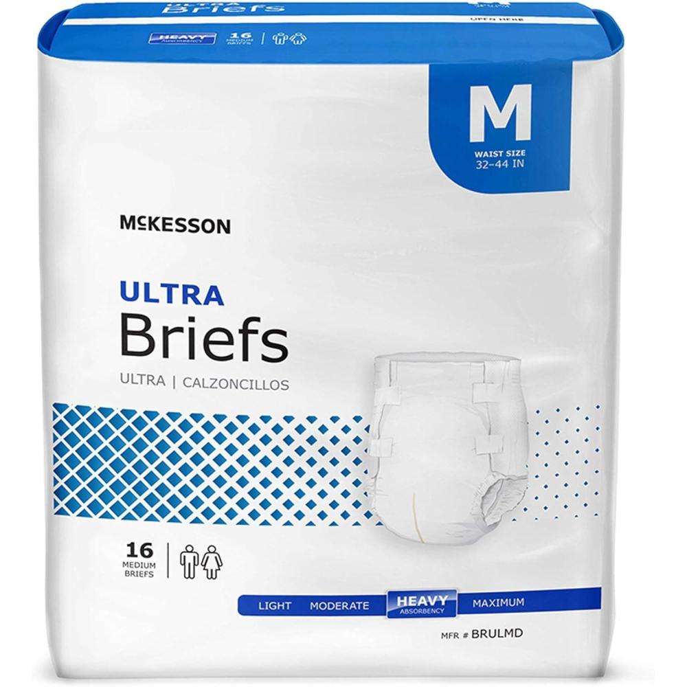image:imageMcKesson Ultra Briefs 16 Count Size M 3244 in Incontinence Adult Diapers Heavy Absorbency Unisex Disposable Elastic Leg Gathers and Contoured Fit for Men and Women