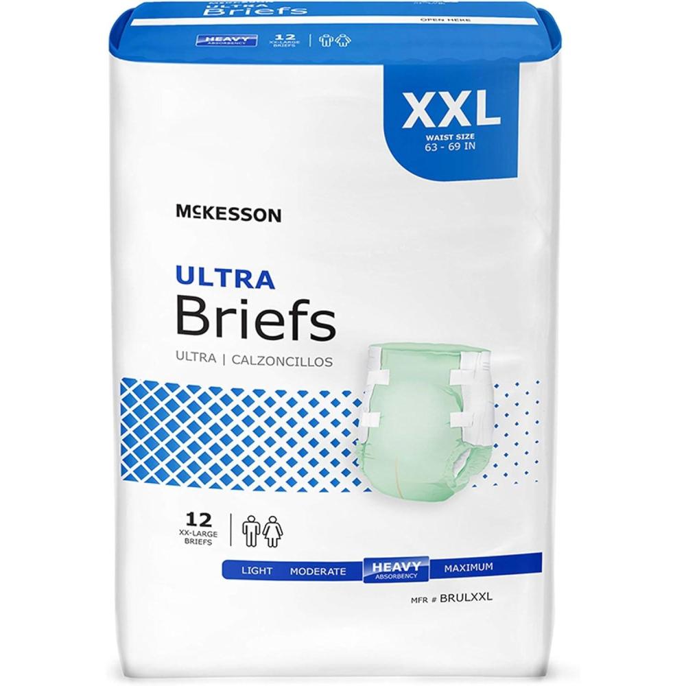 image:imageMcKesson Ultra Briefs Heavy Absorbency Unisex Disposable Elastic Leg Gathers and Contoured Fit for Men and Women
