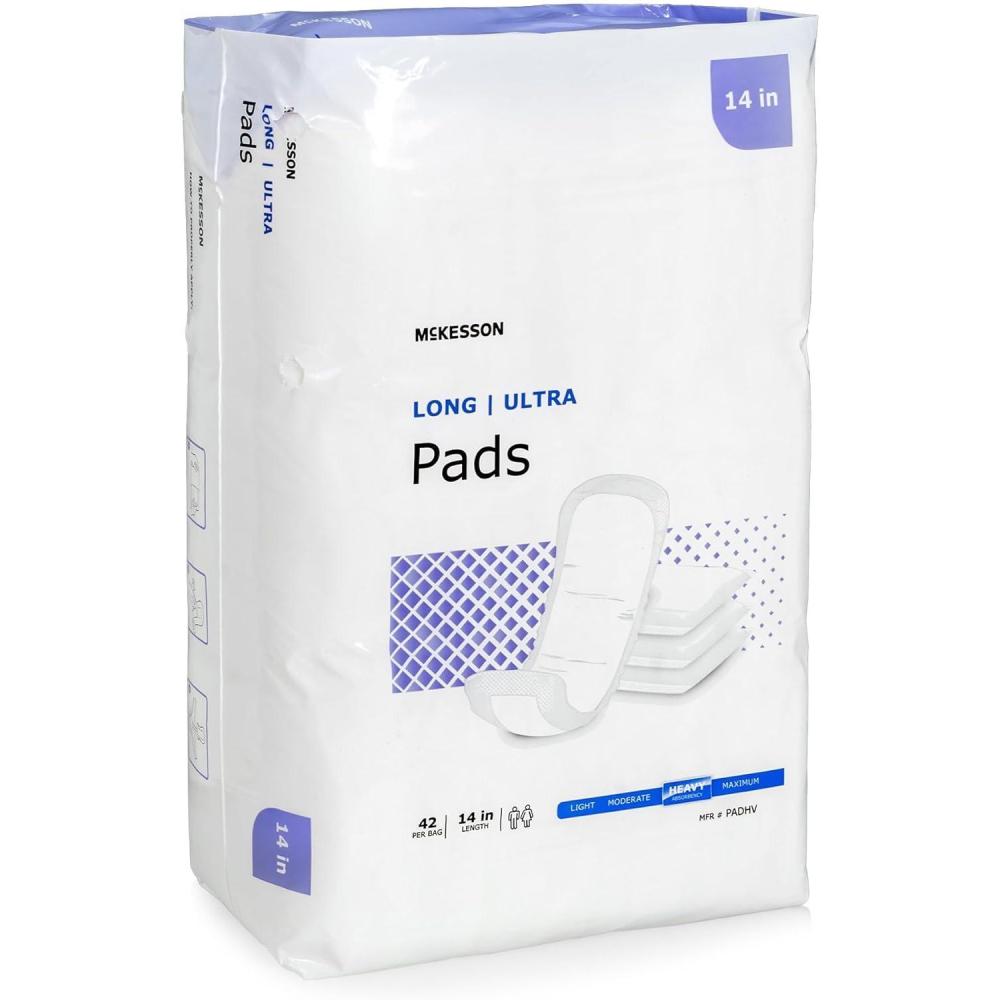 image:imageMcKesson Ultra Pads for Women Incontinence Heavy Absorbency 14 in 42 Count 4 Packs 168 TotalOne Size Fits Most 168 Count