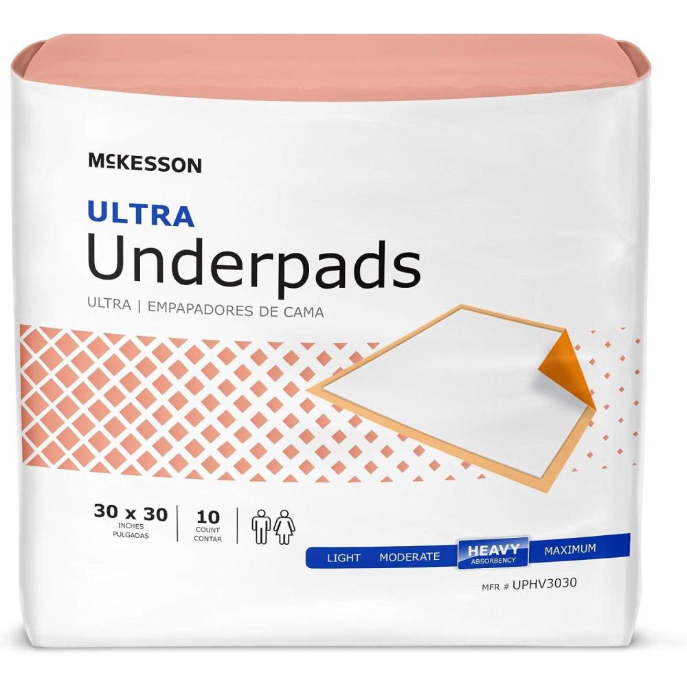 image:imageMcKesson Ultra Underpads Incontinence Bed Pads 30 x 30 100 Count Heavy Absorbency Disposable Chux Pads for Adults Elderly and Baby Pee Pads30 X 30 Inch Pack of 100