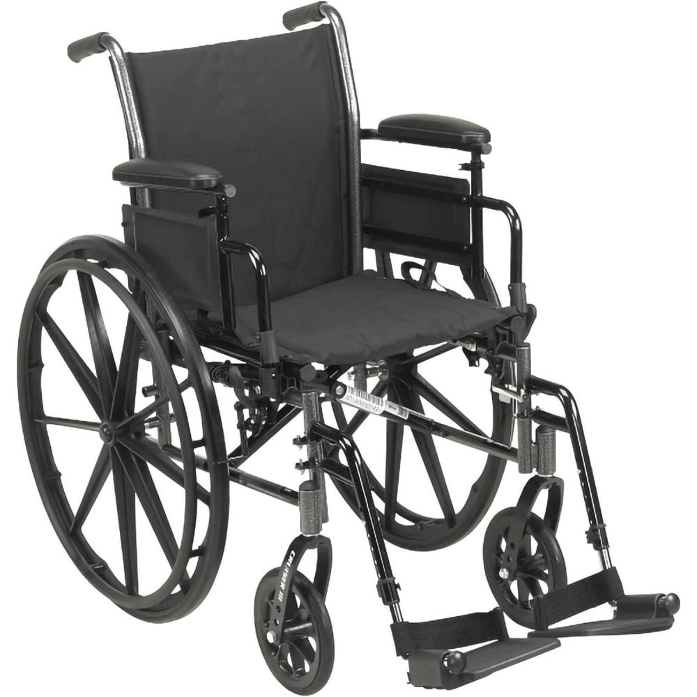 image:imageMcKesson Wheelchair Lightweight Durable Carbon Steel DeskLength Arm SwingAway Footrest 18 Seat Width 300 lbs Capacity 1 Count