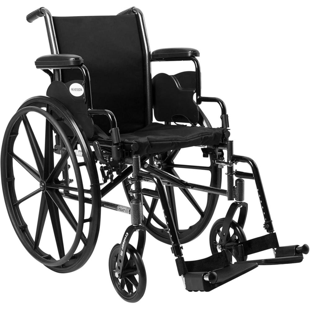 image:imageMcKesson Wheelchair Swing Away Foot Leg Rest Desk Length Arms Flip Back 16 in Seat 300 lbs Weight Capacity 1 Count16 Inch Seat Width 300 Pound Weight Capacity 1 Count