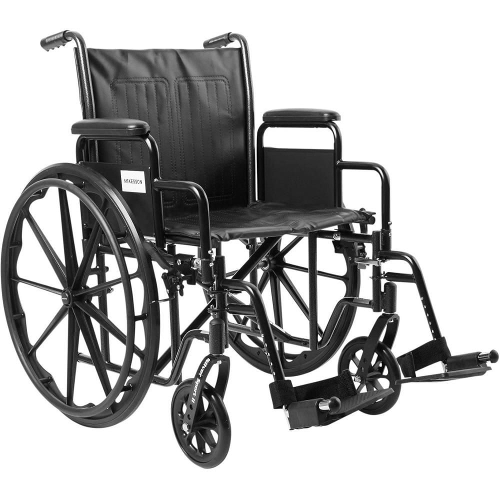 image:imageMcKesson Wheelchair Swing Away Foot Leg Rest Elevating Leg Rest Fixed Arm 16 in Seat 250 lbs Weight Capacity 1 Count1 Count Pack of 1