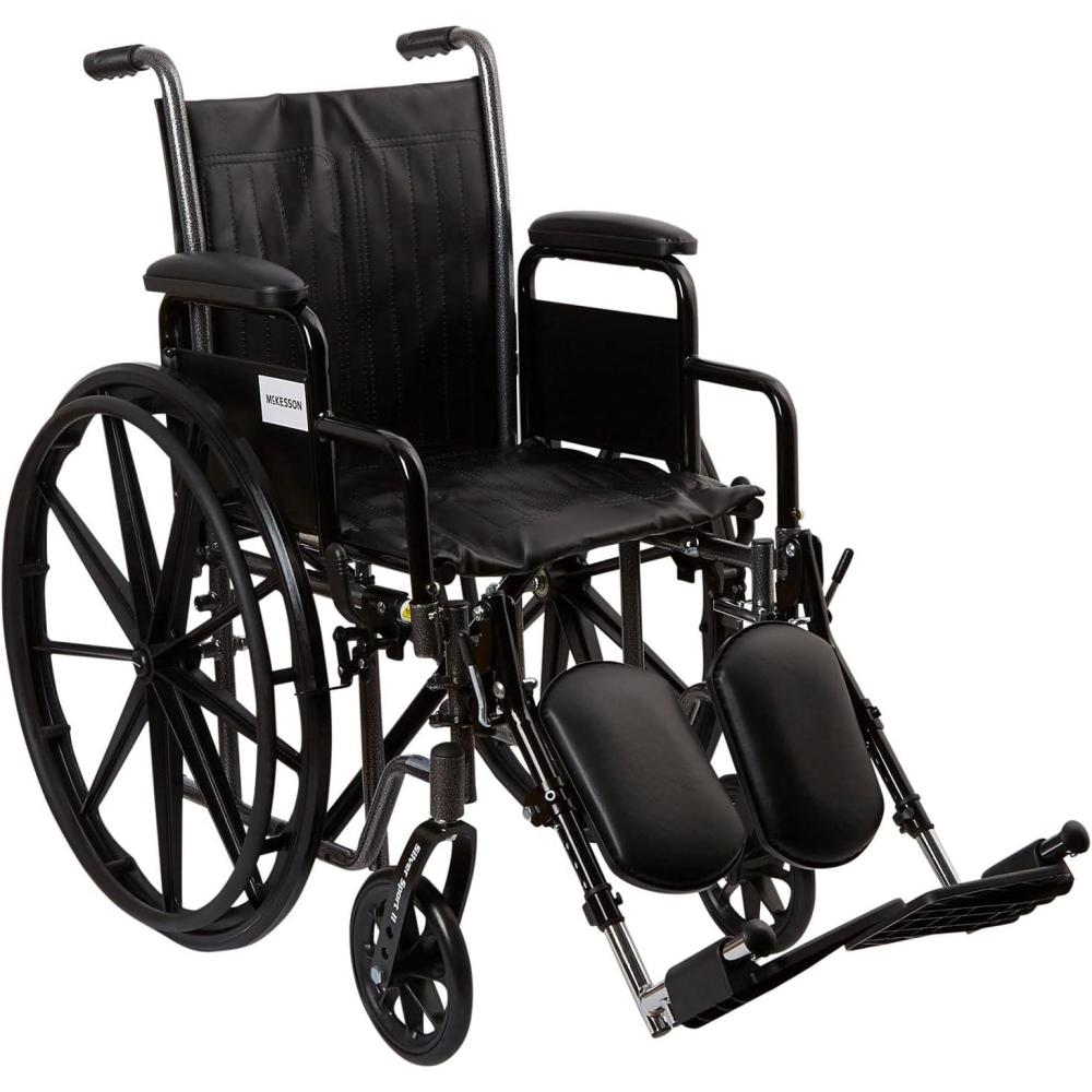image:imageMcKesson Wheelchair Swing Away Foot Leg Rest Elevating Leg Rest Fixed Arm 16 in Seat 250 lbs Weight Capacity 1 Count16 Inch Seat Width  250 Pound Weight Capacity 1 Count
