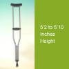 McKesson Adult Aluminum Adjustable Underarm Crutches, 8 Pairs