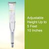 McKesson Aluminum Frame Push Button Underarm Crutches for Adults, 350 lb Limit, 8 Pairs