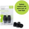 McKesson Black Rubber Quad Cane Tips, 0.5 inch Diameter, 4 Count, 10 Packs, 40 Total((40 ct))
