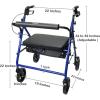 McKesson Blue Bariatric Rollator, 34″ to 39″ Handle Height, Weight Capacity 400 lbs., 1 Count