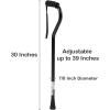 McKesson Cane, Offset-Handle, Aluminum, Black, Adjustable Height 30 in to 39 in, 1 Count