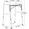 McKesson Folding Walker with Rubber Tips – Adjustable Height, Lightweight Mobility Aid, 350 lb Weight Limit, 1 Count(Adult (1 Count))