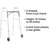 McKesson Folding Walkers with Wheels, Aluminum, 32 in to 39 in, 350 lbs Weight Capacity, 1 Count