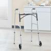 McKesson Folding Walkers with Wheels, Aluminum, 32 in to 39 in, 350 lbs Weight Capacity, 1 Count