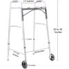 McKesson Folding Walkers with Wheels, Aluminum, 32 in to 39 in, 350 lbs Weight Capacity, 1 Count