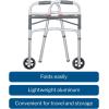 McKesson Junior Folding Walkers with Wheels, Aluminum, 25 in to 32 1/4 in, 350 lbs Weight Capacity, 4 Count