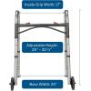 McKesson Junior Folding Walkers with Wheels, Aluminum, 25 in to 32 1/4 in, 350 lbs Weight Capacity, 4 Count