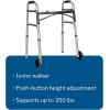 McKesson Junior Folding Walkers with Wheels, Aluminum, 25 in to 32 1/4 in, 350 lbs Weight Capacity, 4 Count