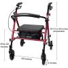 McKesson Lightweight Rollator – Walker with Wheels, Seat, Storage – Adjustable Height, 1 Count