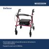 McKesson Lightweight Rollator – Walker with Wheels, Seat, Storage – Adjustable Height, 1 Count