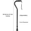 McKesson Offset Cane, Adjustable, Black, Steel, 29 3/4 in to 37 3/4 in, 500 lbs Weight Capacity, 6 Count
