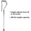 McKesson Offset Cane, Adjustable, Silver, Aluminum, 30 in to 39 in, 300 lbs Weight Capacity, 1 Count